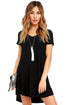 Sexy Black Trendy Sweetheart Neck Pocket Shirt Dress